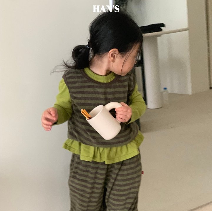 Han's - Korean Children Fashion - #stylishchildhood - Terry Stripe Sleeveless Top - 11