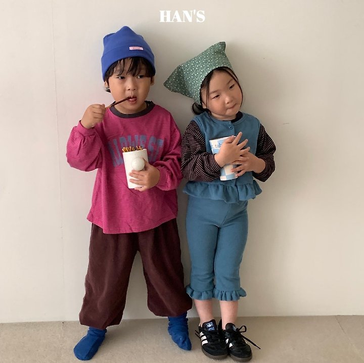 Han's - Korean Children Fashion - #toddlerclothing - Cotton Stripe Tee - 12