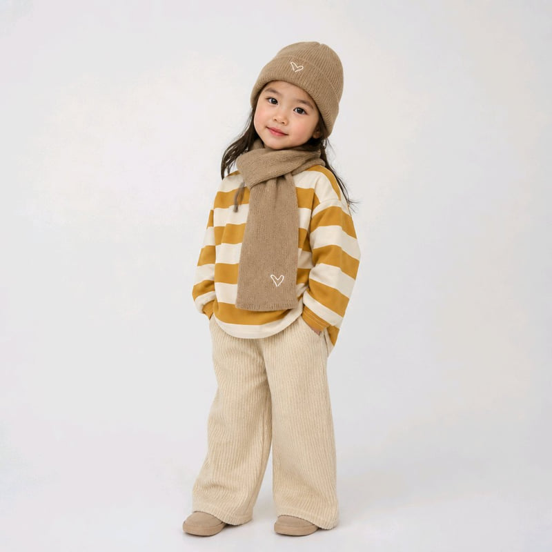 Haro Haro - Korean Children Fashion - #kidsstore - Love Beanie Muffler Set - 12