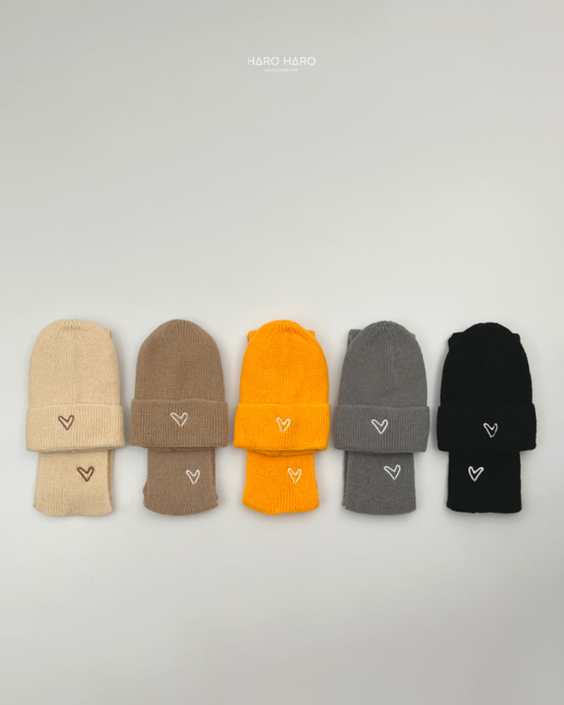 Haro Haro - Korean Children Fashion - #minifashionista - Love Beanie Muffler Set - 3