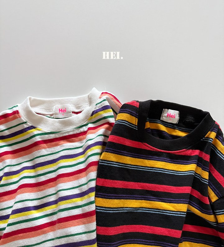Hei - Korean Children Fashion - #Kfashion4kids - Multi Striped Tee