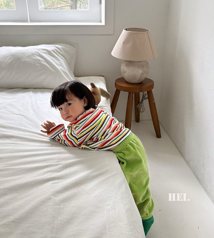 Hei - Korean Children Fashion - #childofig - Multi Striped Tee - 9