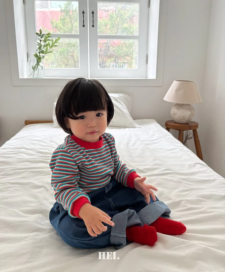Hei - Korean Children Fashion - #childrensboutique - Peekaboo Denim Pants - 6