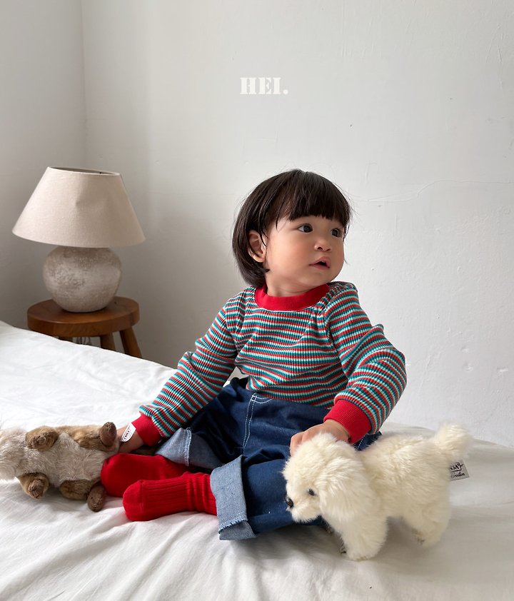Hei - Korean Children Fashion - #fashionkids - Peekaboo Denim Pants - 9