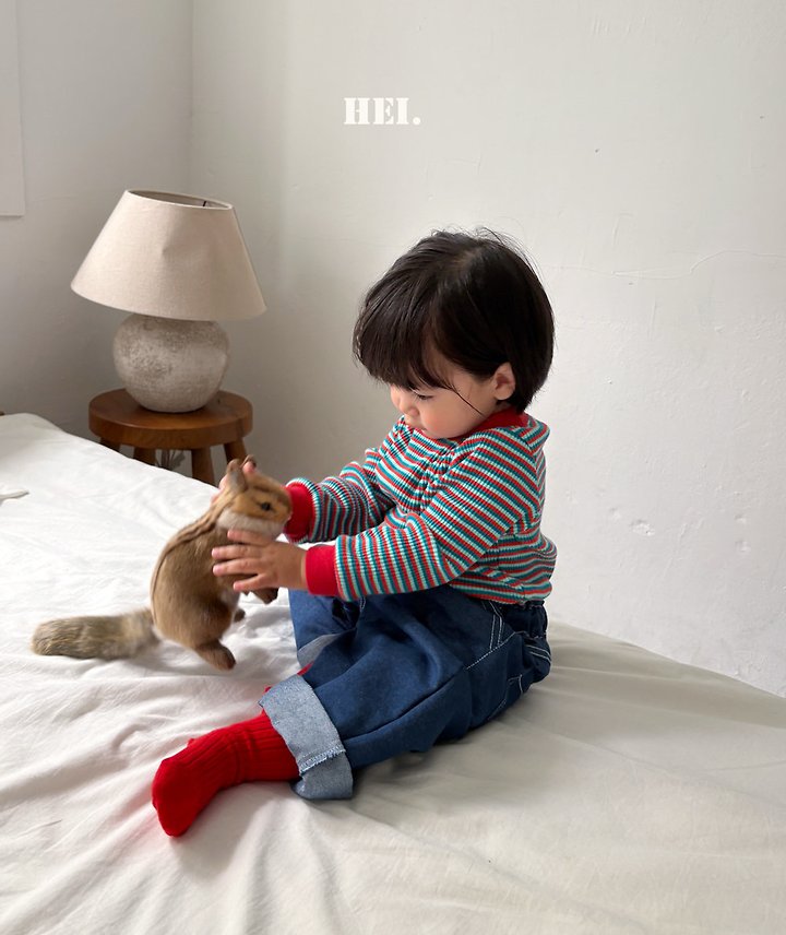 Hei - Korean Children Fashion - #kidsshorts - Peekaboo Denim Pants - 10