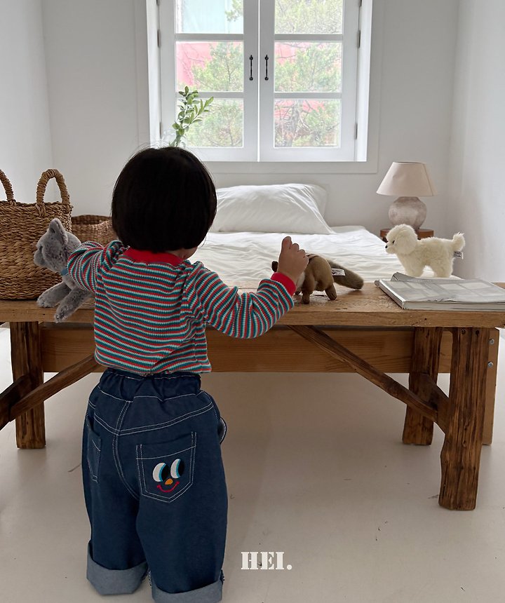 Hei - Korean Children Fashion - #kidsstore - Peekaboo Denim Pants - 11