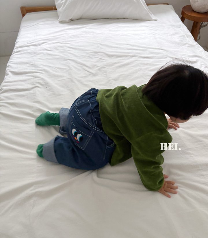 Hei - Korean Children Fashion - #kidzfashiontrend - Peekaboo Denim Pants - 12