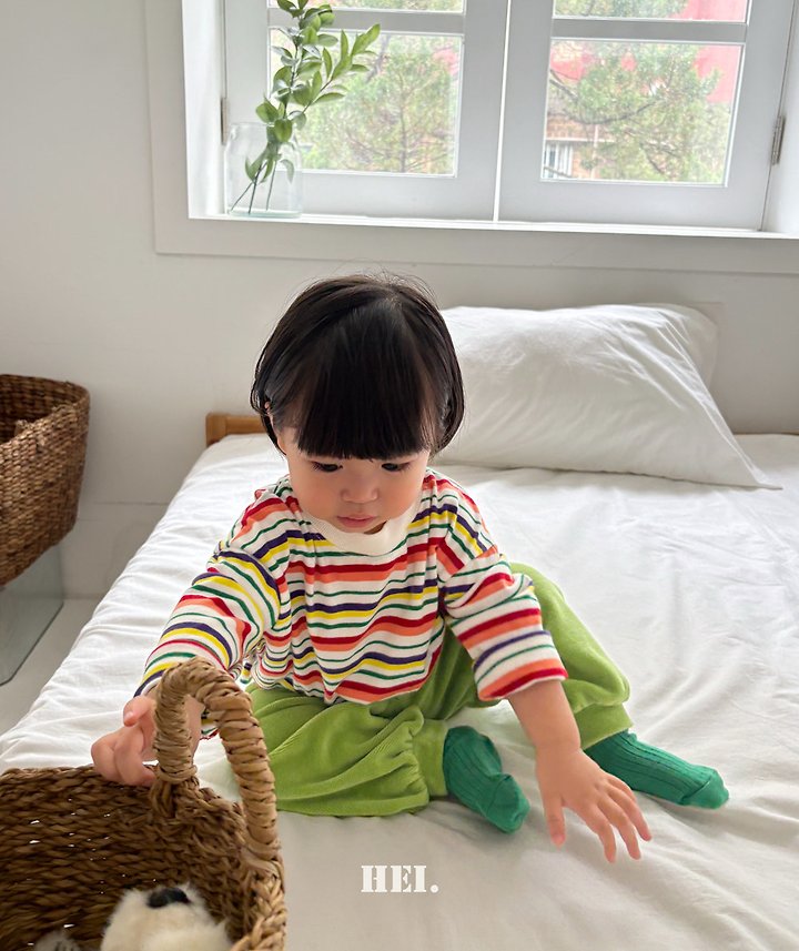 Hei - Korean Children Fashion - #stylishchildhood - Multi Striped Tee - 8