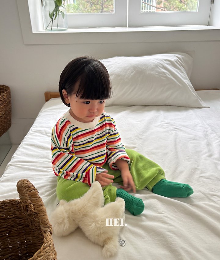 Hei - Korean Children Fashion - #toddlerclothing - Multi Striped Tee - 7