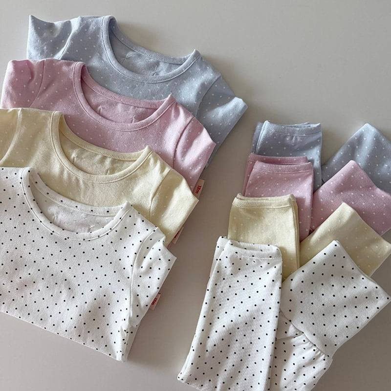 Here I Am - Korean Baby Fashion - #babyclothing - Dot Modal Pajamas - 6