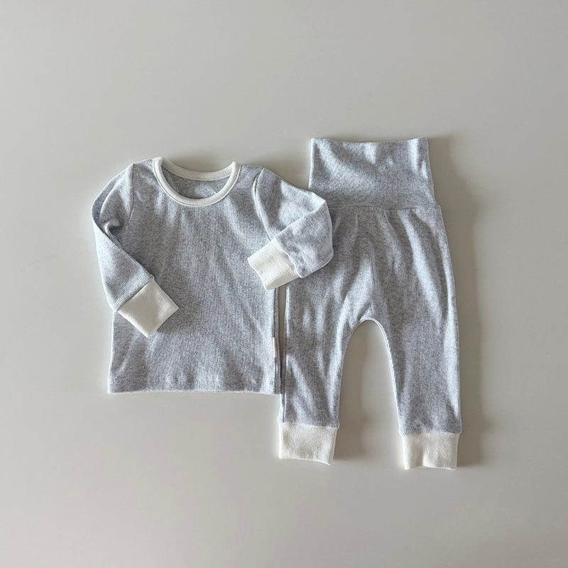 Here I Am - Korean Baby Fashion - #babygirlfashion - Joy Rib Pajamas - 3