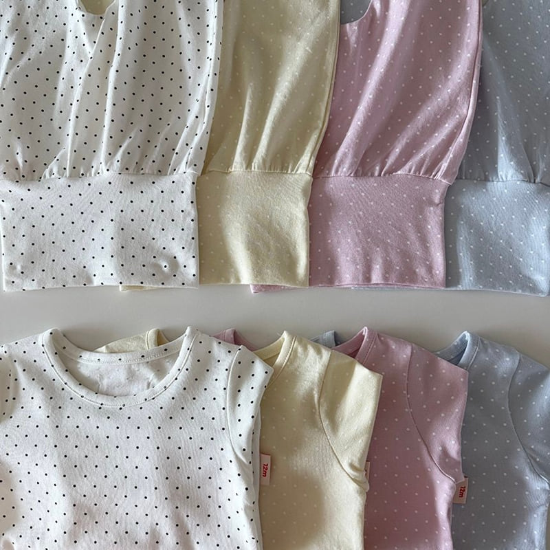 Here I Am - Korean Baby Fashion - #babylifestyle - Dot Modal Pajamas - 10