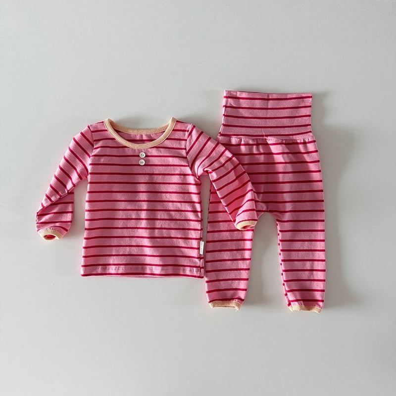 Here I Am - Korean Baby Fashion - #babyoutfit - Madeleine Stripe Pajamas - 2