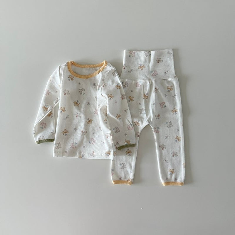 Here I Am - Korean Baby Fashion - #babyoutfit - Puppy Pajamas