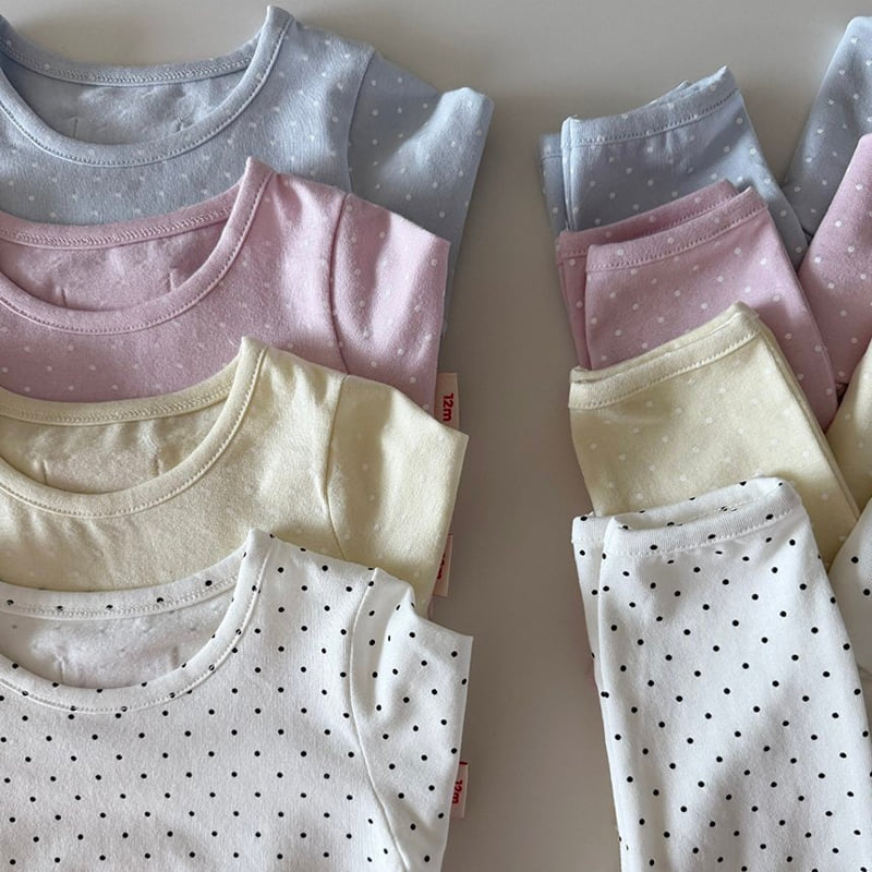 Here I Am - Korean Baby Fashion - #onlinebabyboutique - Dot Modal Pajamas