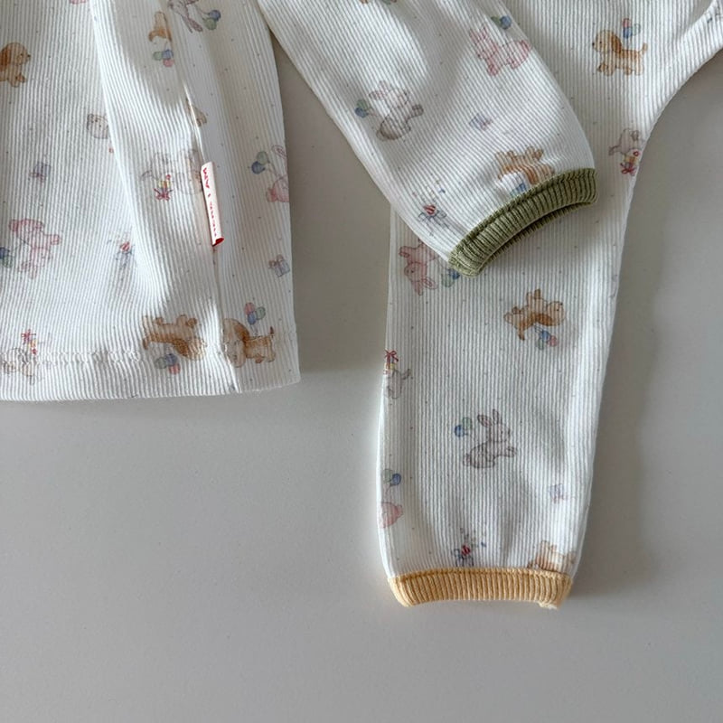 Here I Am - Korean Baby Fashion - #onlinebabyboutique - Puppy Pajamas - 4