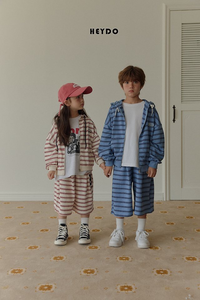 Heydo - Korean Children Fashion - #childrensboutique - Stripe Bermuda Pants - 7