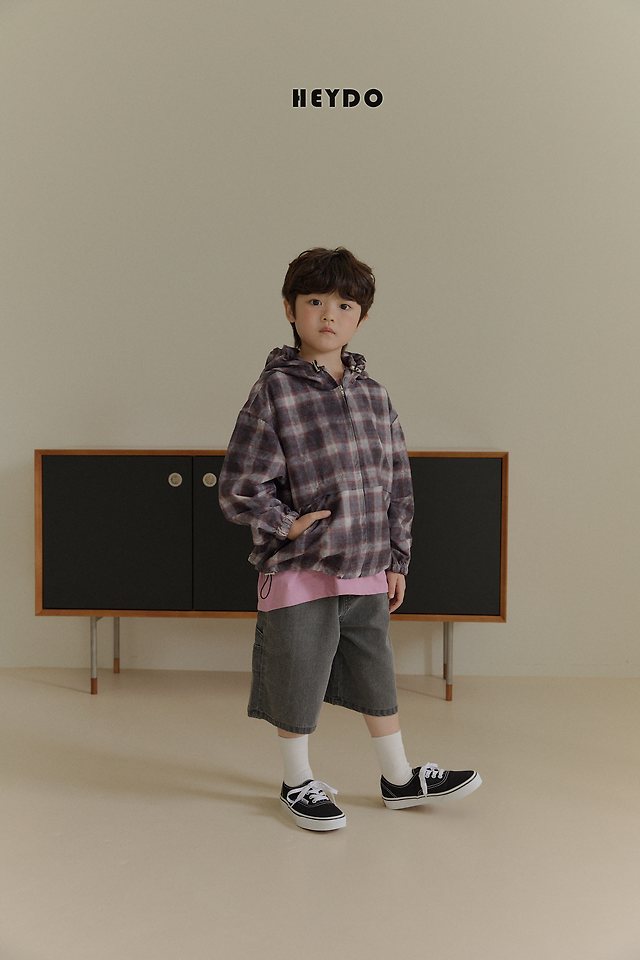 Heydo - Korean Children Fashion - #childrensboutique - Vintage Check Windbreaker - 12