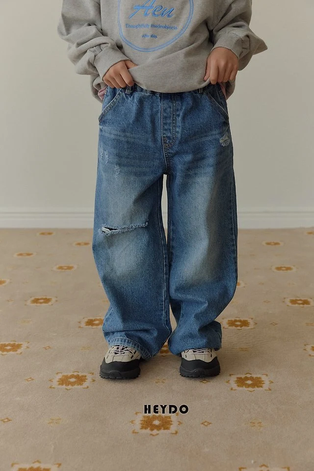 Heydo - Korean Children Fashion - #designkidswear - Semi Vintage Denim Pants - 4