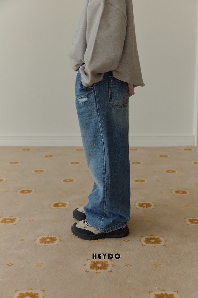 Heydo - Korean Children Fashion - #fashionkids - Semi Vintage Denim Pants - 5