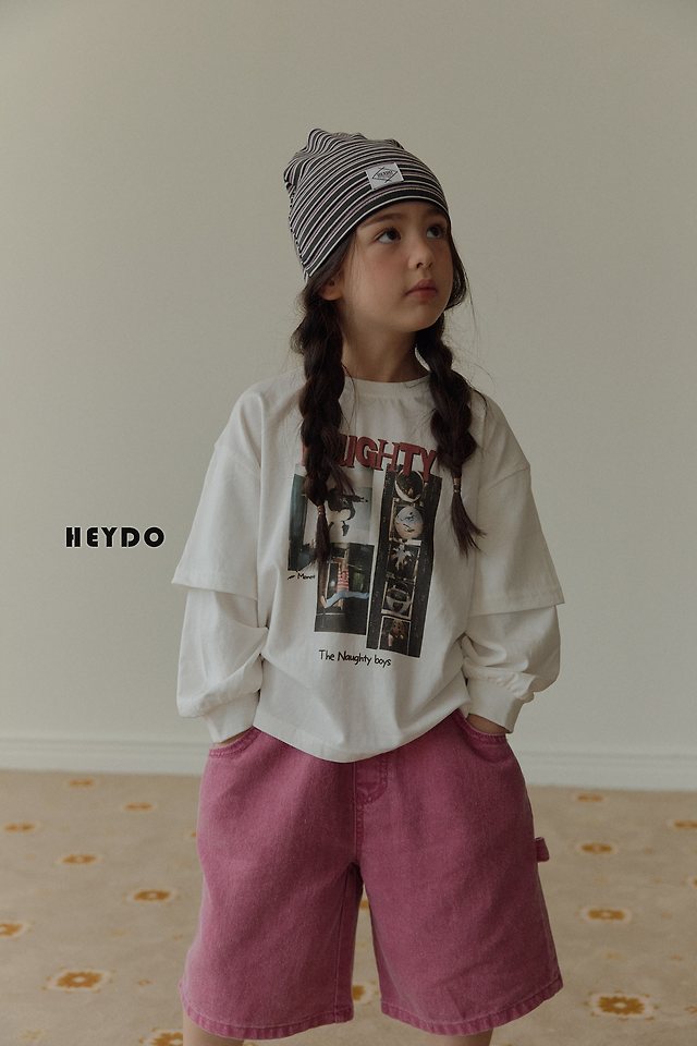 Heydo - Korean Children Fashion - #kidsshorts - Layered Long Tee - 8