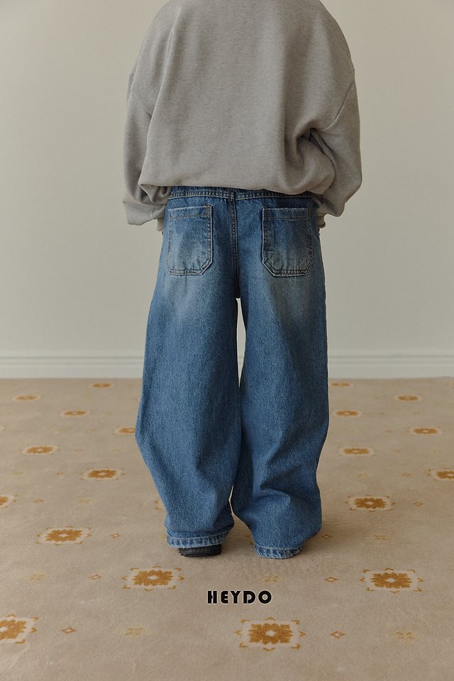 Heydo - Korean Children Fashion - #kidsshorts - Semi Vintage Denim Pants - 6