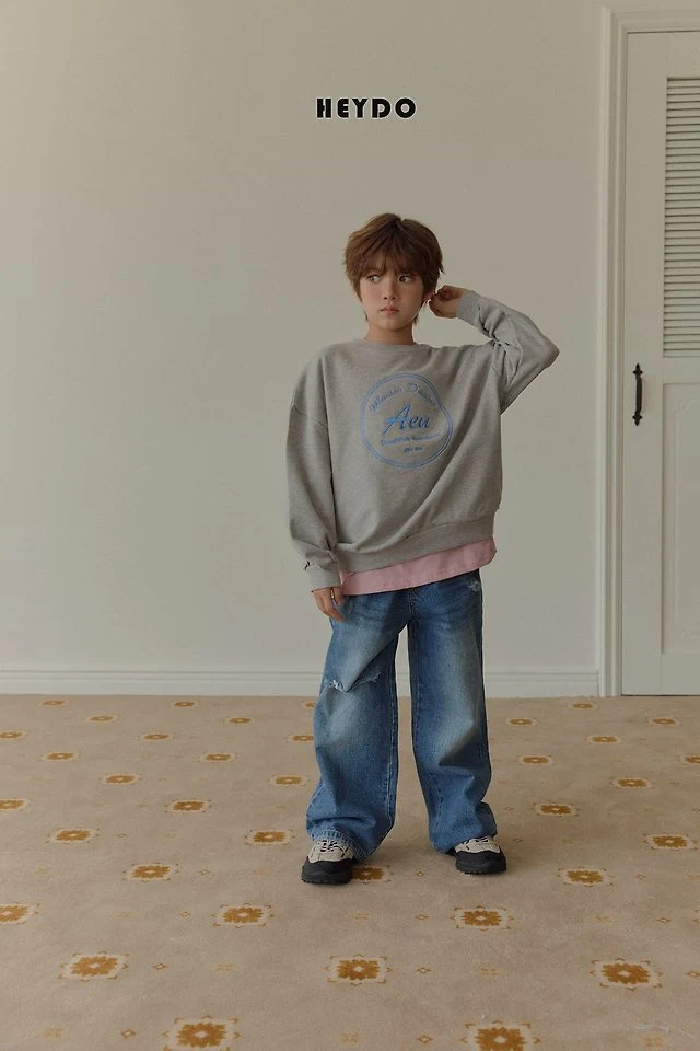 Heydo - Korean Children Fashion - #kidzfashiontrend - Semi Vintage Denim Pants - 8