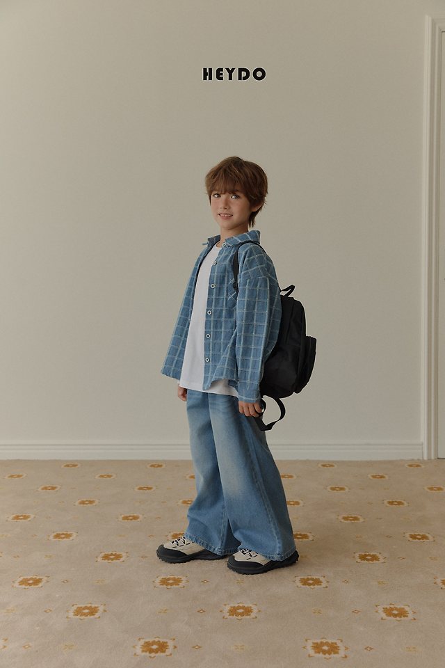 Heydo - Korean Children Fashion - #magicofchildhood - True Wide Denim Pants - 9