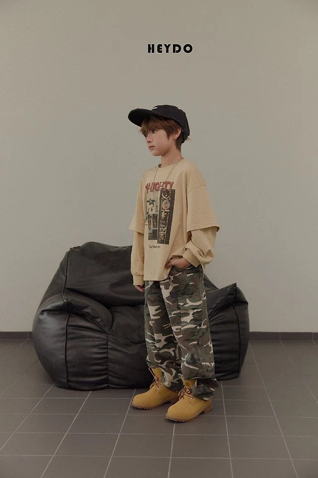 Heydo - Korean Children Fashion - #minifashionista - Rib Camo Pocket Pants - 9