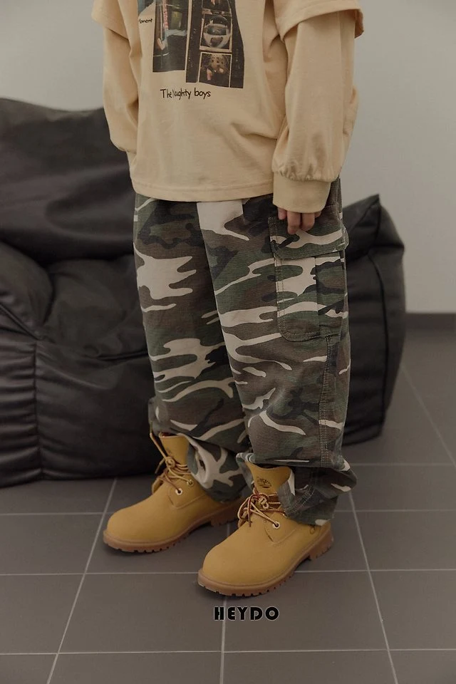 Heydo - Korean Children Fashion - #prettylittlegirls - Rib Camo Pocket Pants - 10