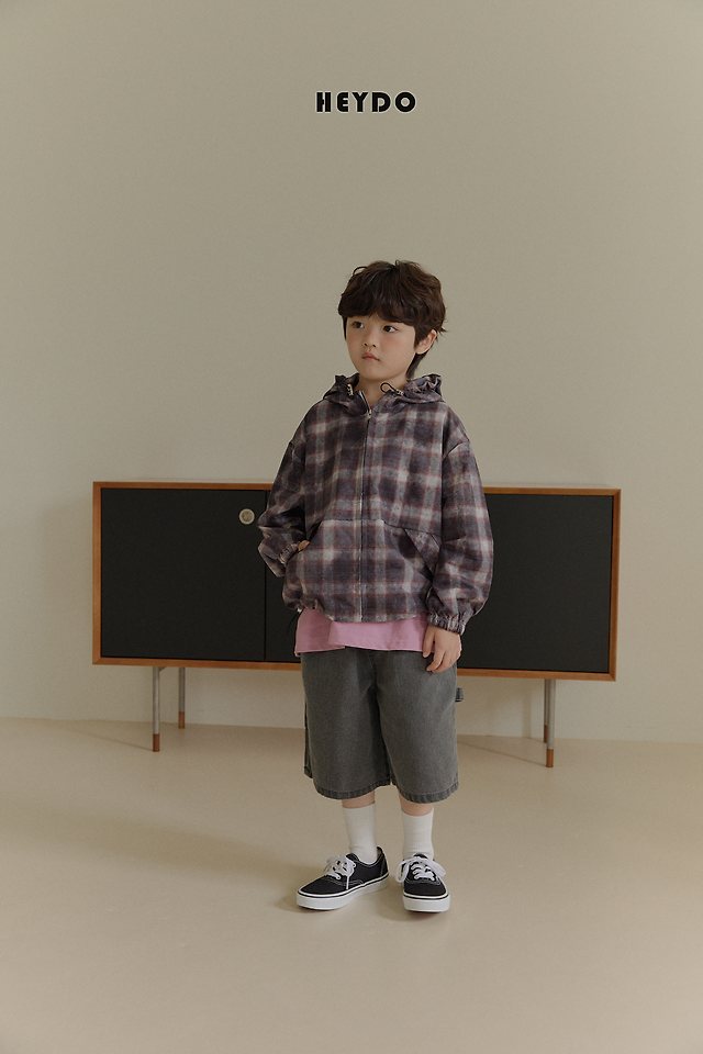 Heydo - Korean Children Fashion - #stylishchildhood - Vintage Check Windbreaker - 10