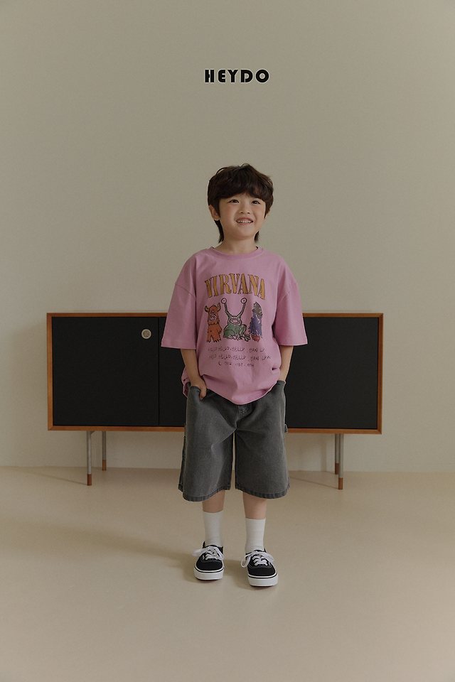 Heydo - Korean Children Fashion - #todddlerfashion - Monster Short Sleeved Tee - 6