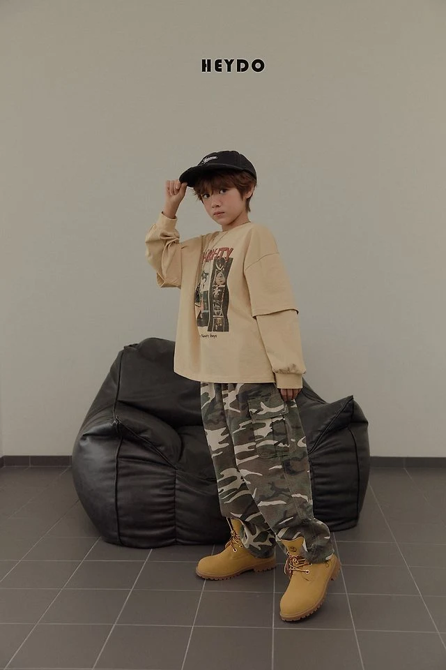Heydo - Korean Children Fashion - #todddlerfashion - Rib Camo Pocket Pants - 11