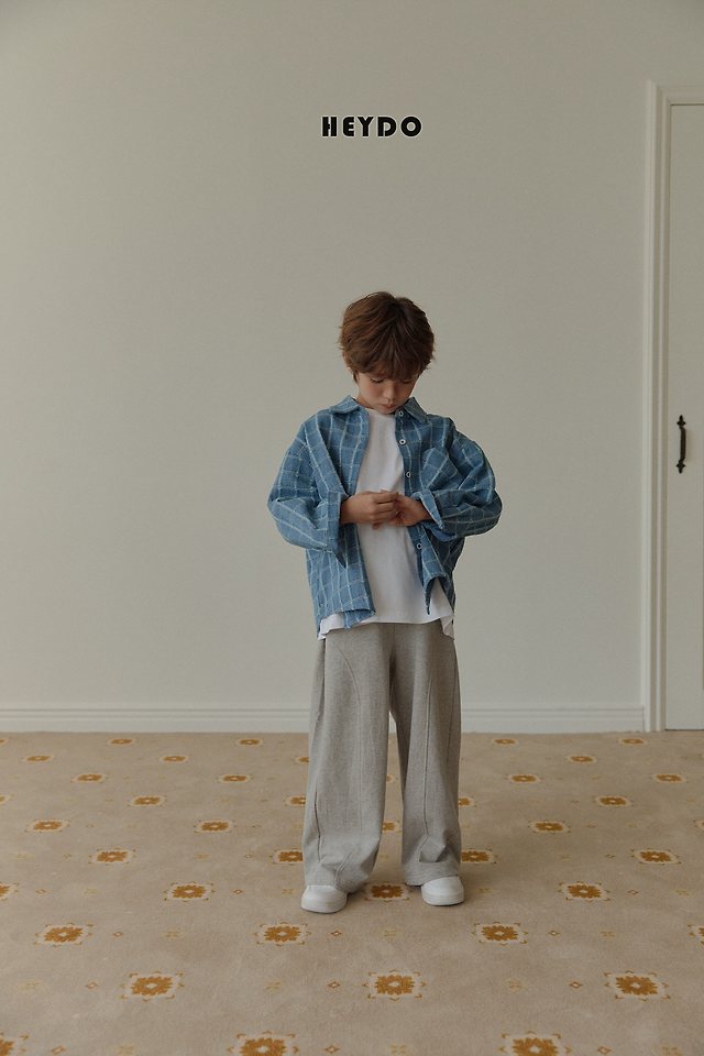 Heydo - Korean Children Fashion - #todddlerfashion - Denim Check Shirt - 8