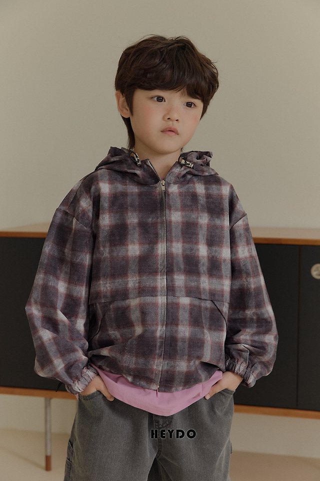Heydo - Korean Children Fashion - #toddlerclothing - Vintage Check Windbreaker - 9