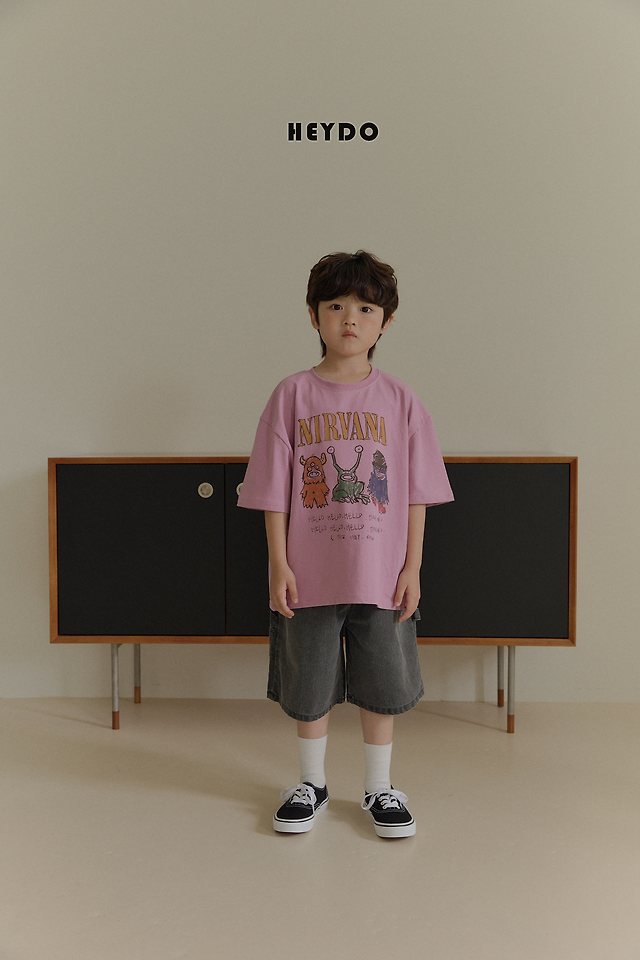Heydo - Korean Children Fashion - #toddlerclothing - Monster Short Sleeved Tee - 7