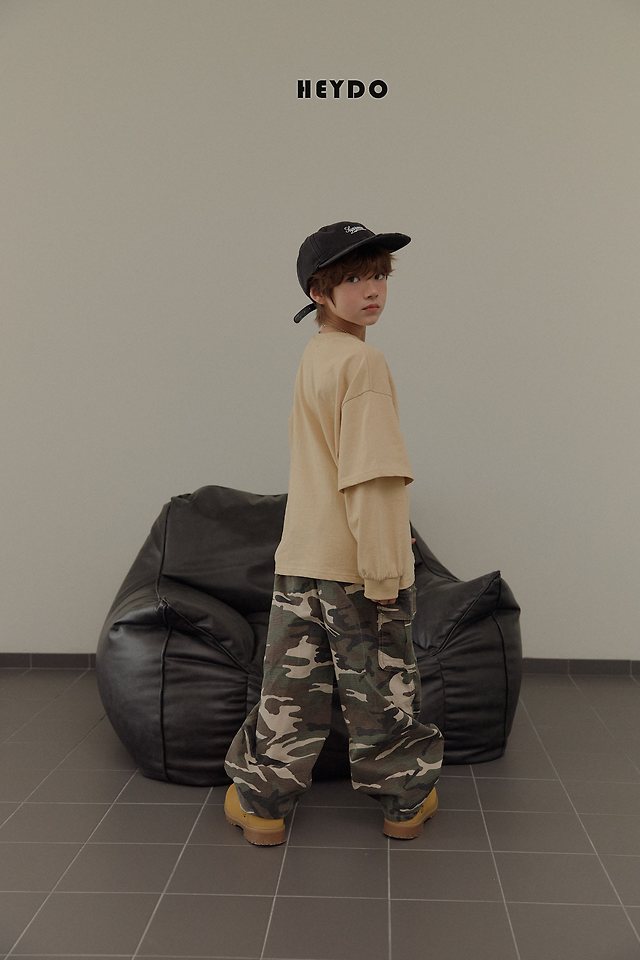 Heydo - Korean Children Fashion - #toddlerclothing - Rib Camo Pocket Pants - 12