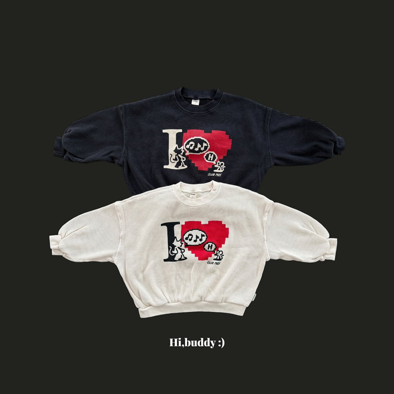 Hi buddy - Korean Children Fashion - #fashionkids - Love Attach Sweatshirts