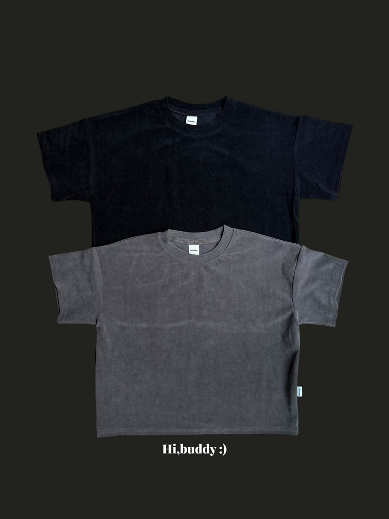 Hi buddy - Korean Children Fashion - #kidzfashiontrend - Velvet Short Sleeved Tee