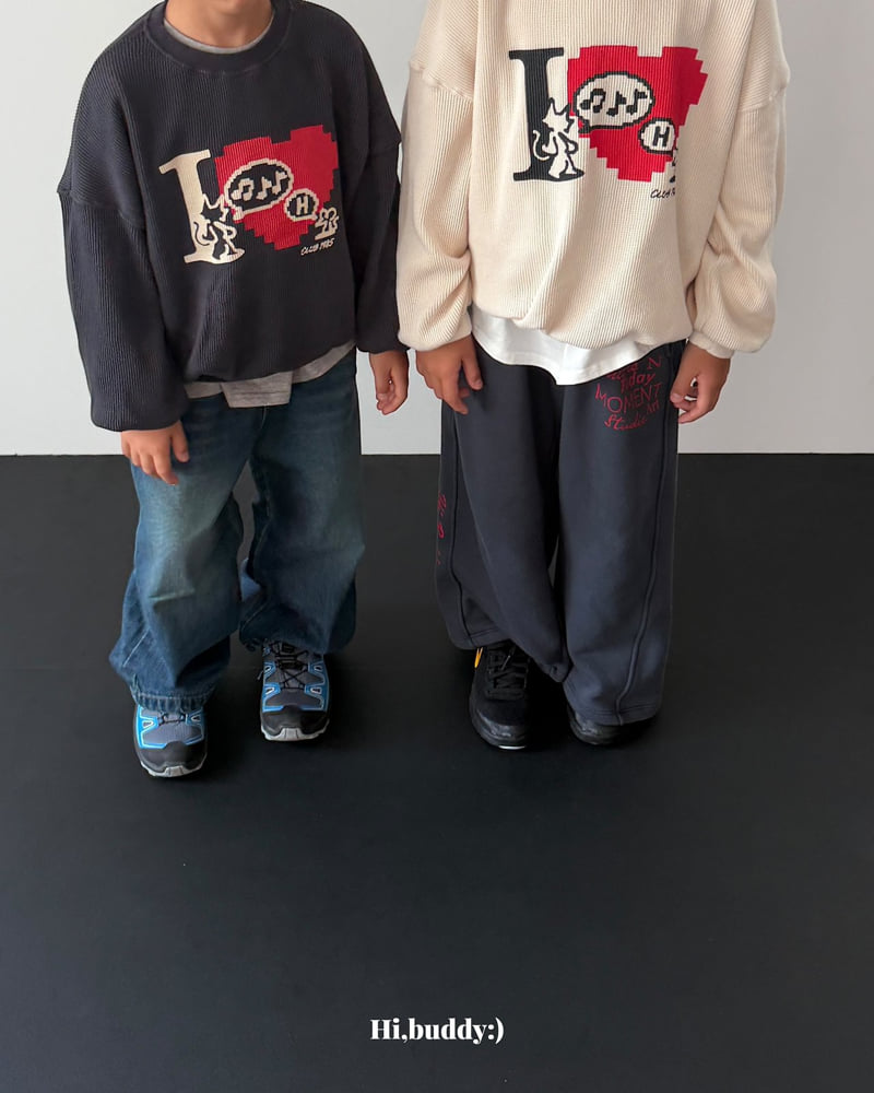 Hi buddy - Korean Children Fashion - #magicofchildhood - Love Attach Sweatshirts - 7