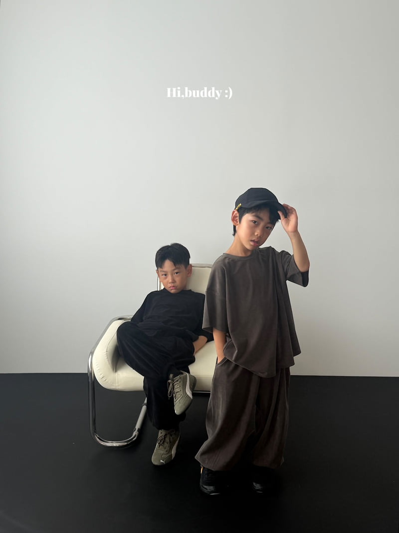 Hi buddy - Korean Children Fashion - #todddlerfashion - Velvet Short Sleeved Tee - 7