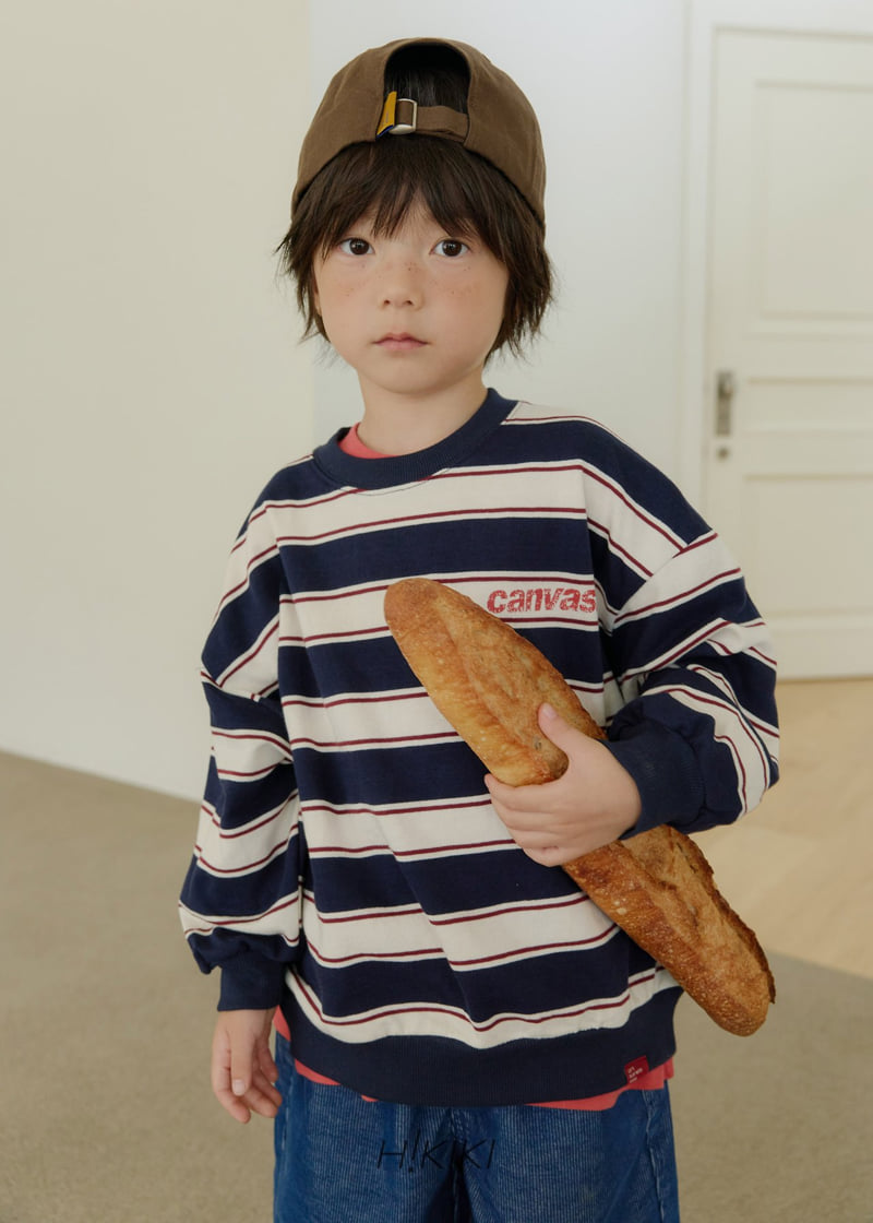Hikiki - Korean Children Fashion - #magicofchildhood - Canvas Stripe Sweatshirts - 9