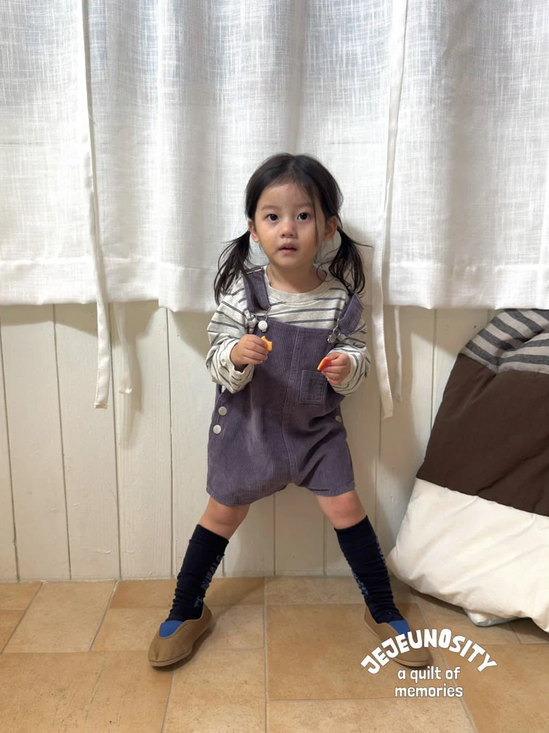 Jejeunosity - Korean Baby Fashion - #babyootd - Golden Berry Short Overalls - 6
