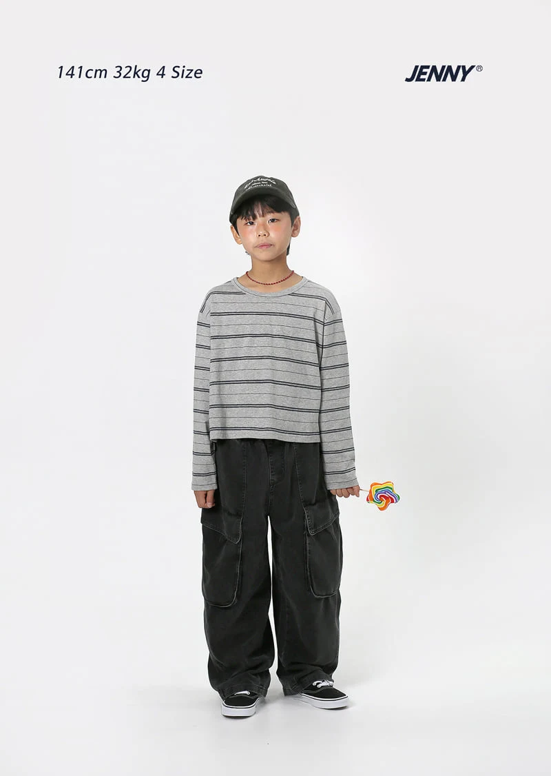 Jenny Basic - Korean Children Fashion - #childofig - Black Big Pocket Denim Pants - 8