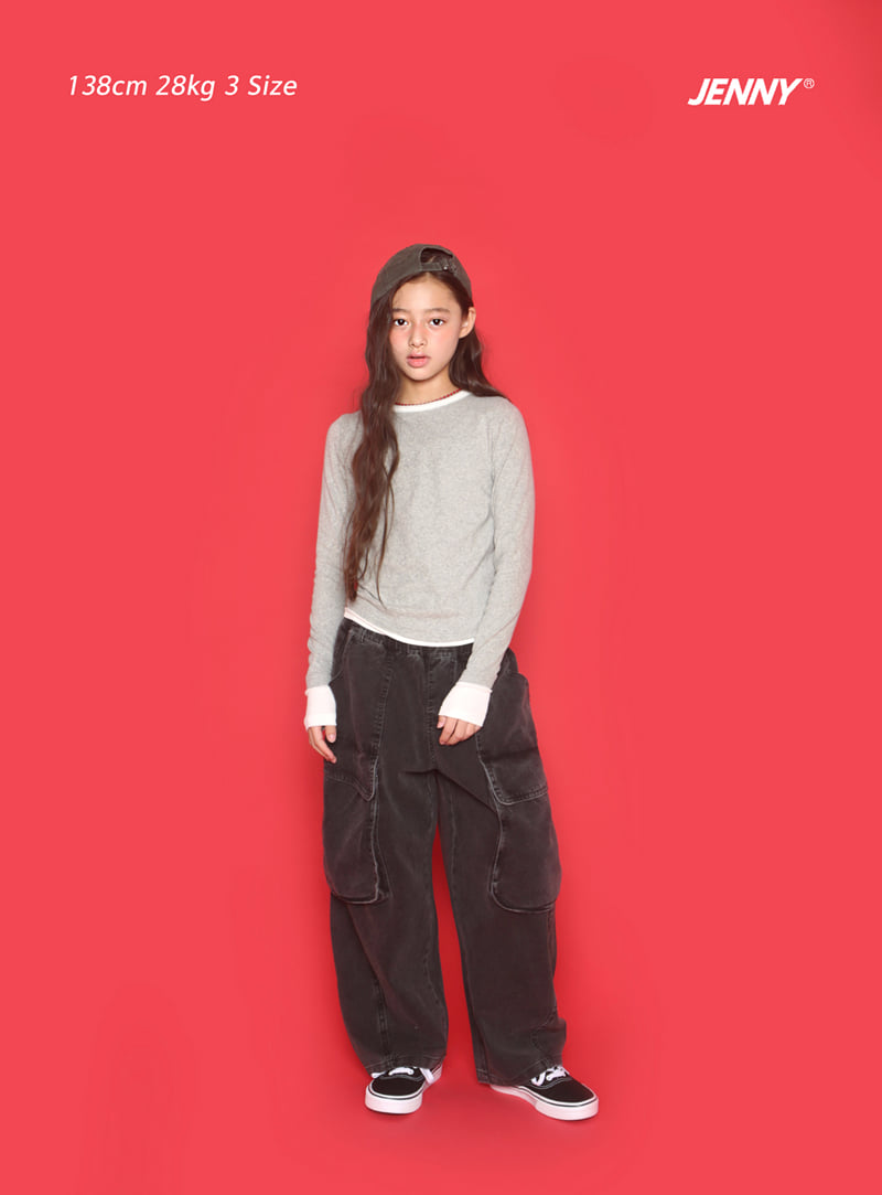 Jenny Basic - Korean Children Fashion - #littlefashionista - Black Big Pocket Denim Pants - 3