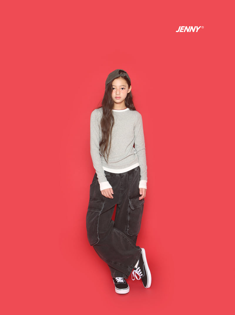 Jenny Basic - Korean Children Fashion - #littlefashionista - Black Big Pocket Denim Pants - 4