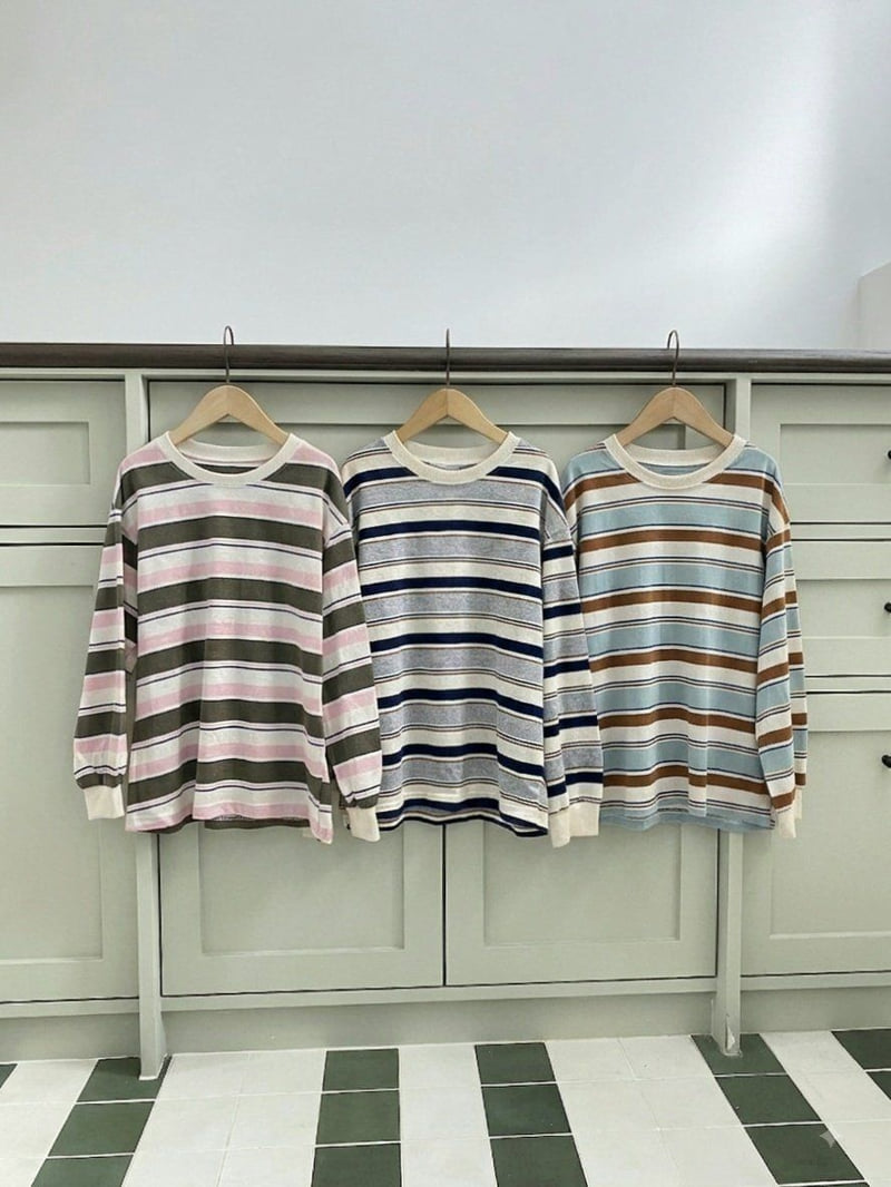 Jermaine - Korean Children Fashion - #kidsshorts - Flow Stripe Tee