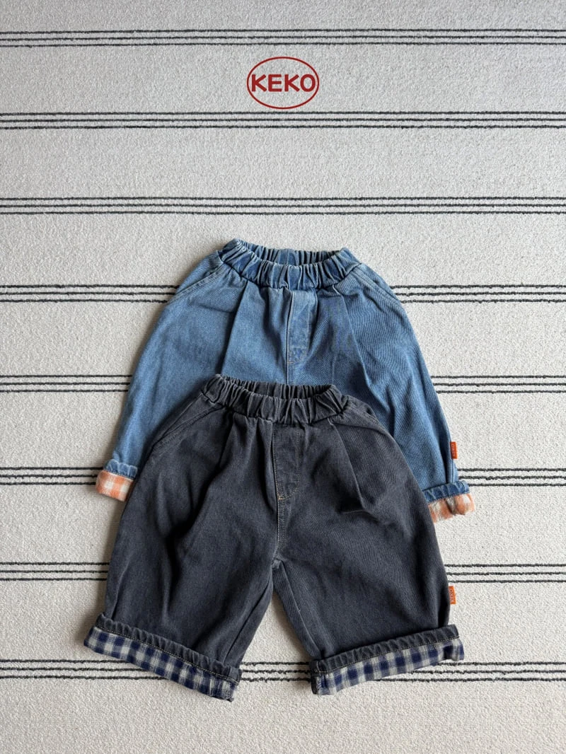 Keko - Korean Children Fashion - #childofig - Check Roll-up Pants - 4