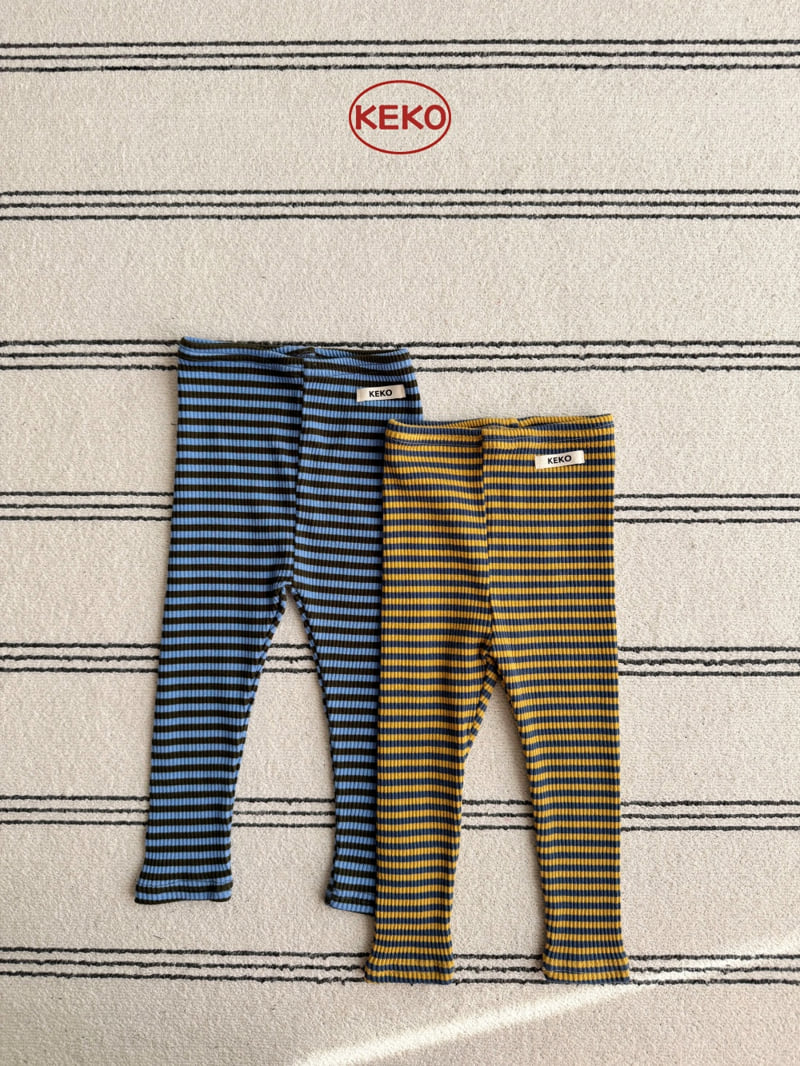 Keko - Korean Children Fashion - #todddlerfashion - Cozy Stripe Leggings - 4