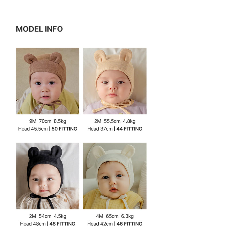 Kids Clara - Korean Baby Fashion - #babyclothing - Bebe Bear Baby Bonnet - 9